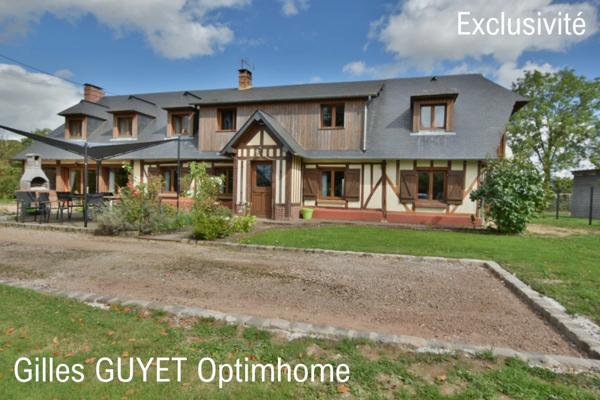 20MN de BERNAY, MAISON NORMANDE, T10 206M² 269500€ 1200M² de terrain.