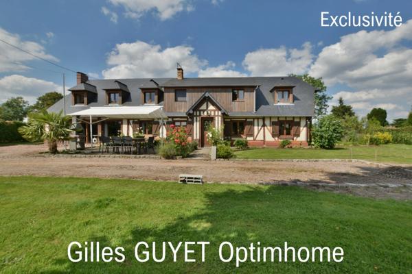 20MN de BERNAY, MAISON NORMANDE, T10 206M² 269500€ 1200M² de terrain.