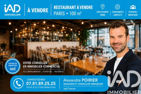 Restaurant à vendre 90 m² Paris 12