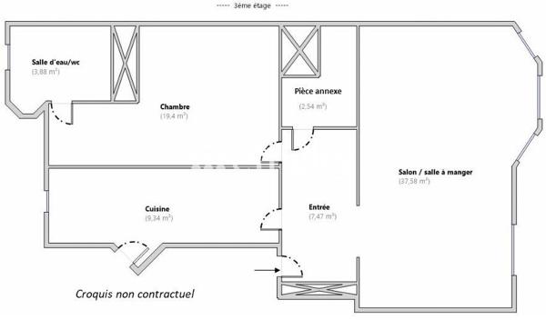 Appartement 2 pièces - 80 m² Bien prestige