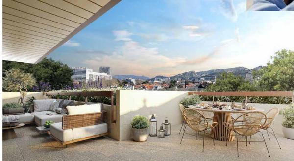 Marseille (13009) Marseille Quartier SAINT ANNE à partir de 258 000 euro le T2 de 42m2 et 19 m2 de terrasse
