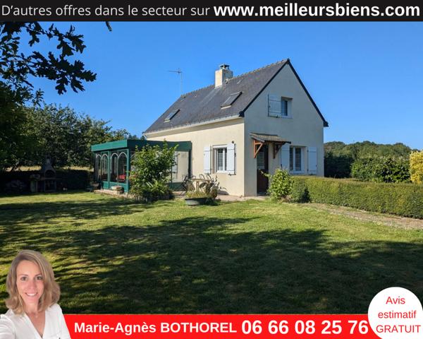 44410 HERBIGNAC - Maison A VENDRE - 2 chambres ( possibilité de 3)  - véranda - Garage- terrain 1290 m2