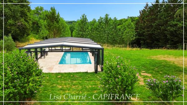 Maison à vendre 5 pièces de 137 m2 habitables sur 4017 m2 de terrain clôturé, garage, atelier, hangar et piscine proche de VIC FEZENSAC (32)