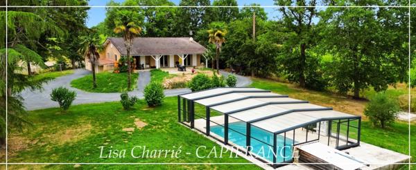 Maison à vendre 5 pièces de 137 m2 habitables sur 4017 m2 de terrain clôturé, garage, atelier, hangar et piscine proche de VIC FEZENSAC (32)