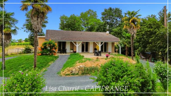 Maison à vendre 5 pièces de 137 m2 habitables sur 4017 m2 de terrain clôturé, garage, atelier, hangar et piscine proche de VIC FEZENSAC (32)