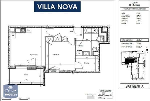 Appartement à louer 2 pièces 46.93m²