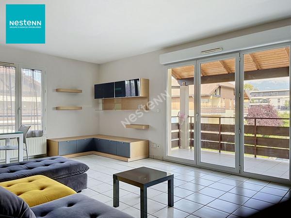 A louer sur PRINGY un appartement MEUBLE de 3 pièces de 62 m², avec balcon, cave, garage et une place de parking
