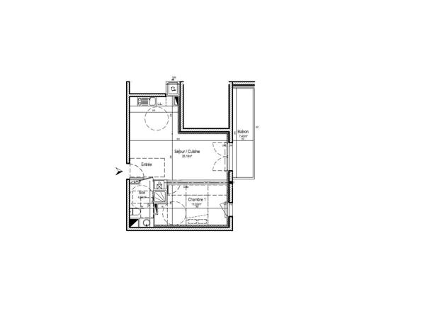 Appartement 1 chambre, balcon au calme et parking - Quartier Tasdon, La rochelle 17000