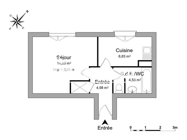 Location Studio 31 m² - 45 RUE DE SILLERY Reims 51100