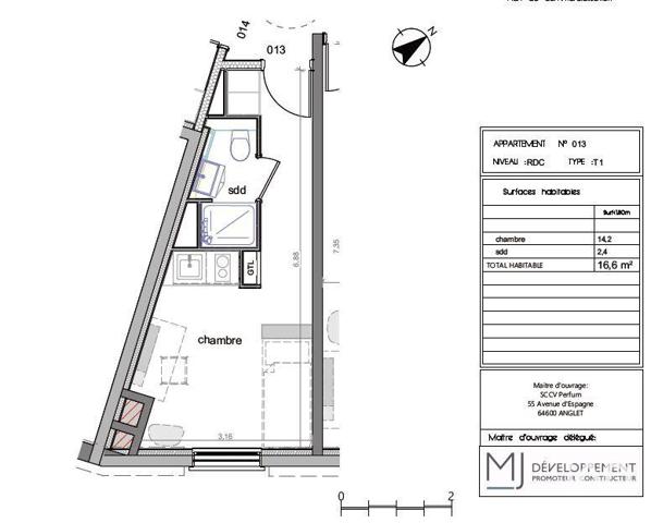 Studio à vendre 17 m² Grasse
