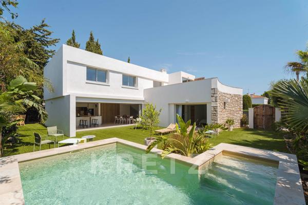 Villa californienne rénovée plages et port à pied