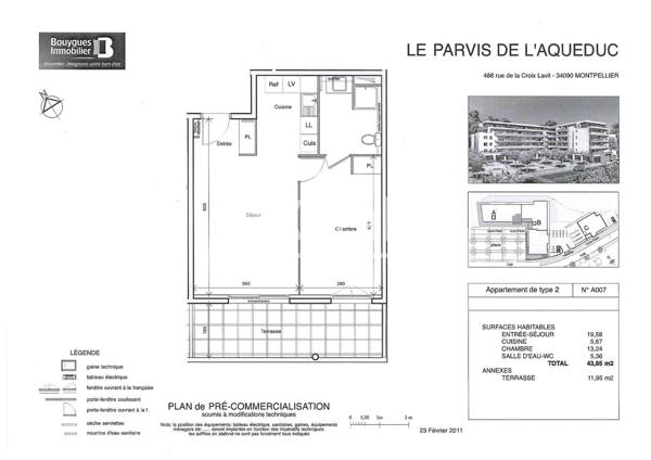 Appartement · Location Montpellier (34090) 2 pièces · 44m²