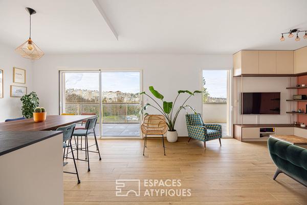 Rooftop et double terrasses avec vue imprenable à Caluire