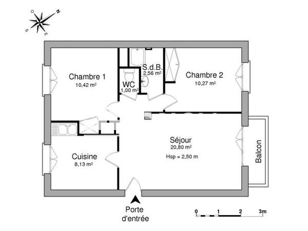 Location Appartement 3 pièces 53.18 m² - 74 RUE THIERS Valence 26000
