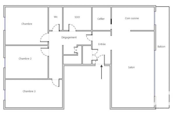 Appartement à vendre 4 pièces 70 m² Sannois