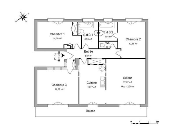 Location Appartement 4 pièces 103.06 m² - 30 RUE MOLIERE Chennevieres S/ Marne 94430
