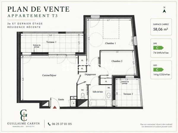 Appartement
         3 pièces
        - 58 m² 175 000 € *