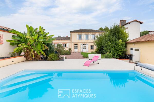Maison de maître rénovée du XIXème siècles avec piscine à Gratentour