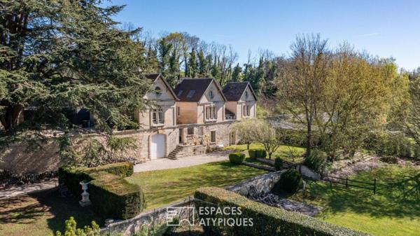Elégante demeure XIXème en briques et pierres dans un cadre enchanteur avec vue