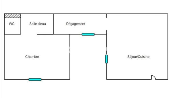 Appartement 2 pièces - 36 m² Exclusivité efficity