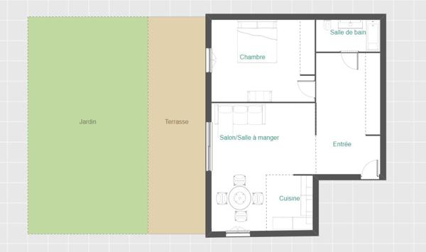Appartement T2 avec jardin - Vendu loué - Amancy