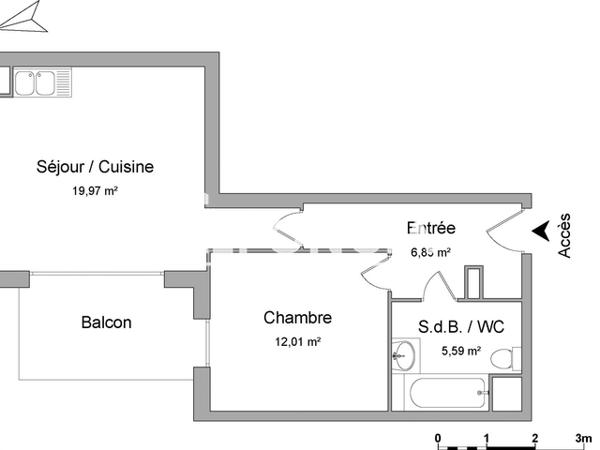 Location Appartement 2 pièces 44.42 m² - INSIDE Strasbourg 67200