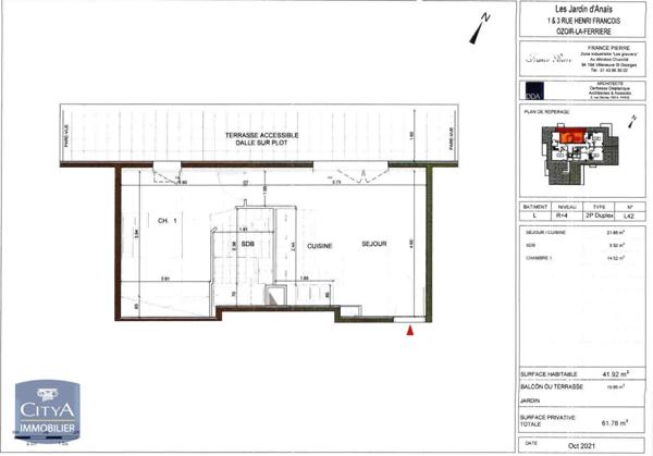 Appartement à louer 2 pièces 41.9m²