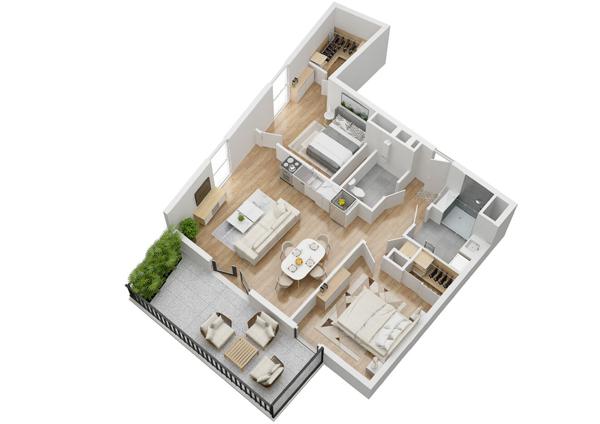 Appartement Nantes 3 pièces de 64.42 m2