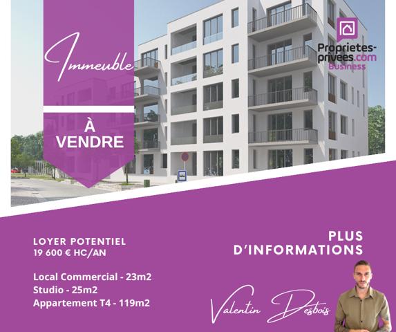 SECTEUR CARCASSONNE - IMMEUBLE MIXTE, COMMERCE LOUE, LOGEMENT LIBRE