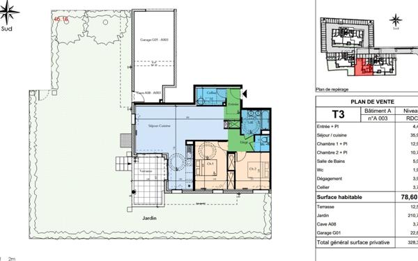 Appartement à vendre    3 pièces •  Lapalud