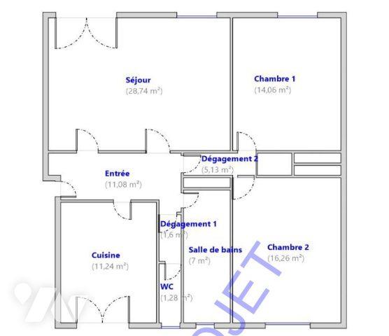 spacieux T3 hyper centre-ville