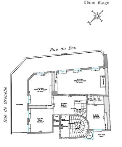 A vendre - appartement d'exception - 152 m² - Terrasse 50 m² - Paris 75007 - Bac - Grenelle