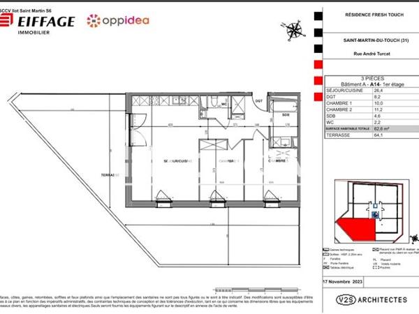 Location Appartement 3 pièces 62.6 m² - Toulouse 31300
