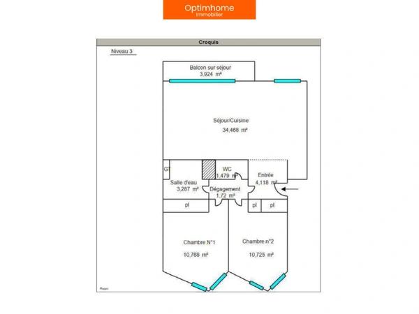 Appartement à vendre 3 pièces LE MANS (72)
