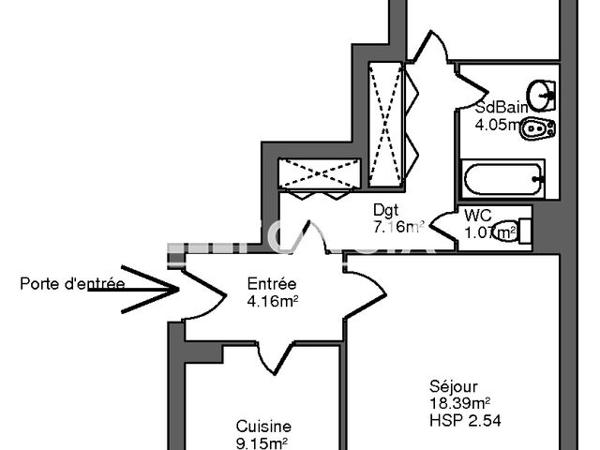 Location Appartement 2 pièces 55.88 m² - ENTREE A Orleans 45000