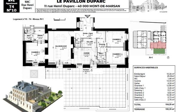 Appartement à vendre    4 pièces • 102,50 m2 Mont-de-Marsan