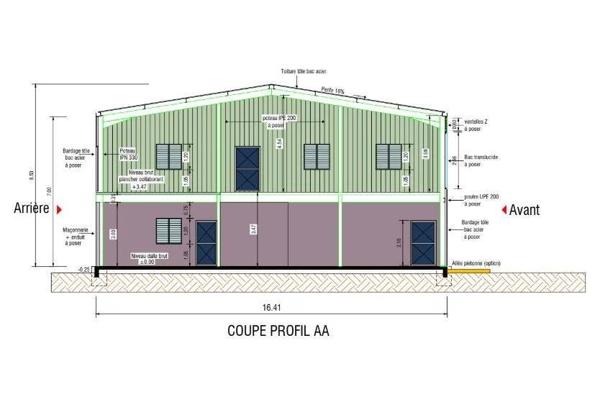 Dpt Guyane (973), à vendre REMIRE-MONTJOLY local entrepôt de 863 m² avec mezzanine