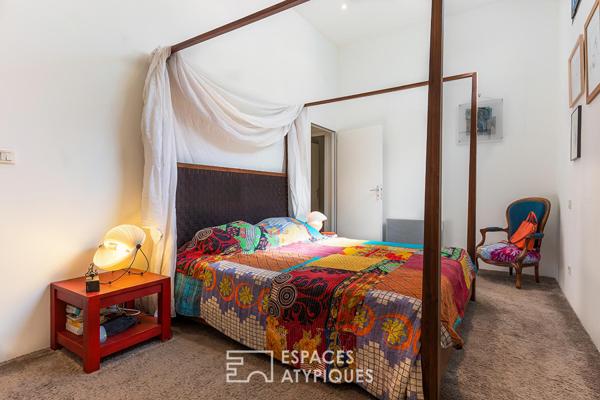 Loft atypique avec jardin paysager, atelier d’artiste de plain-pied accessible PMR