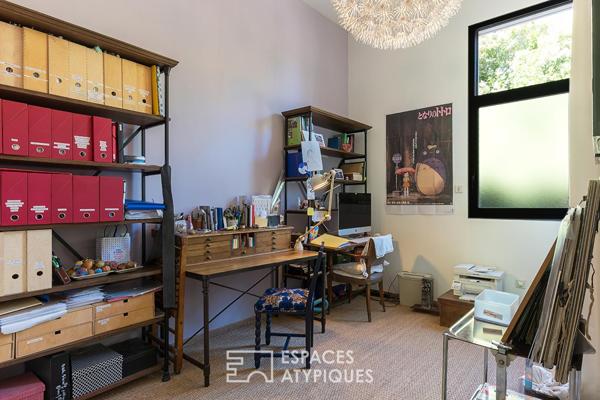 Loft atypique avec jardin paysager, atelier d’artiste de plain-pied accessible PMR