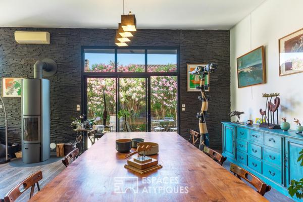 Loft atypique avec jardin paysager, atelier d’artiste de plain-pied accessible PMR