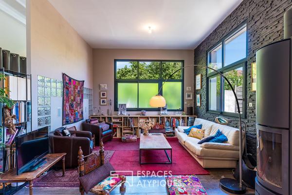 Loft atypique avec jardin paysager, atelier d’artiste de plain-pied accessible PMR