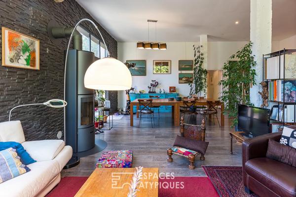 Loft atypique avec jardin paysager, atelier d’artiste de plain-pied accessible PMR