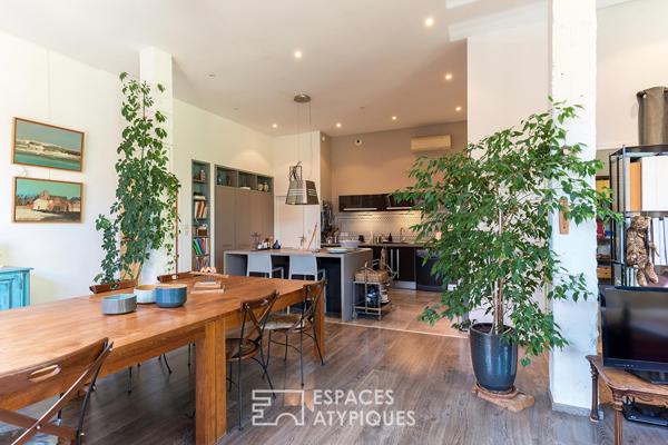 Loft atypique avec jardin paysager, atelier d’artiste de plain-pied accessible PMR