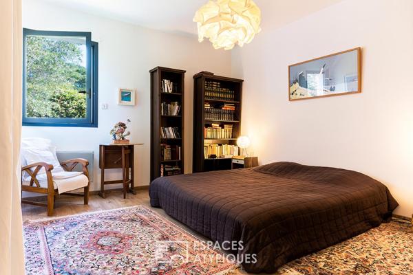 Loft atypique avec jardin paysager, atelier d’artiste de plain-pied accessible PMR