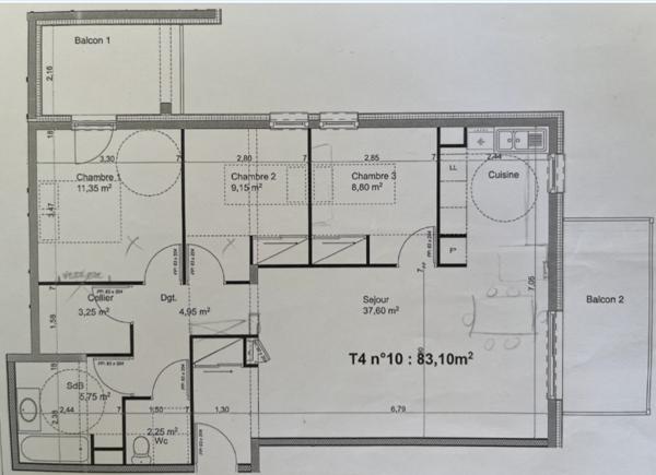 Appartement 4 pièces - 83 m²