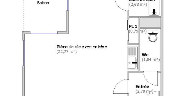 À vendre Studio 31 m² - Lyon 69007