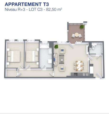 Appartement de standing T3,2ch à Lexy