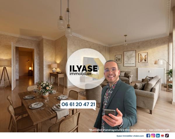 Chalon-sur-Saône (71100) Appartement T4 | 75 m² | Balcon | Cave