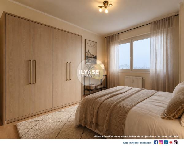 Chalon-sur-Saône (71100) Appartement T4 | 75 m² | Balcon | Cave