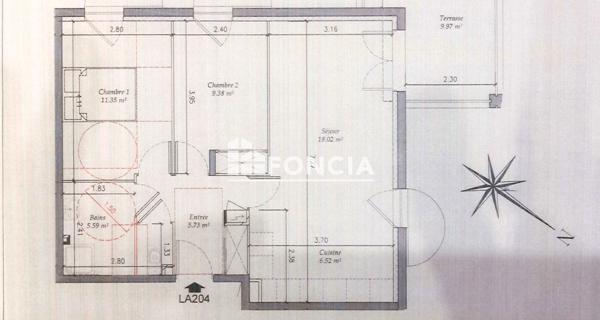 À vendre Appartement 3 pièces 56.5 m² - Roquebrune-sur-argens 83520